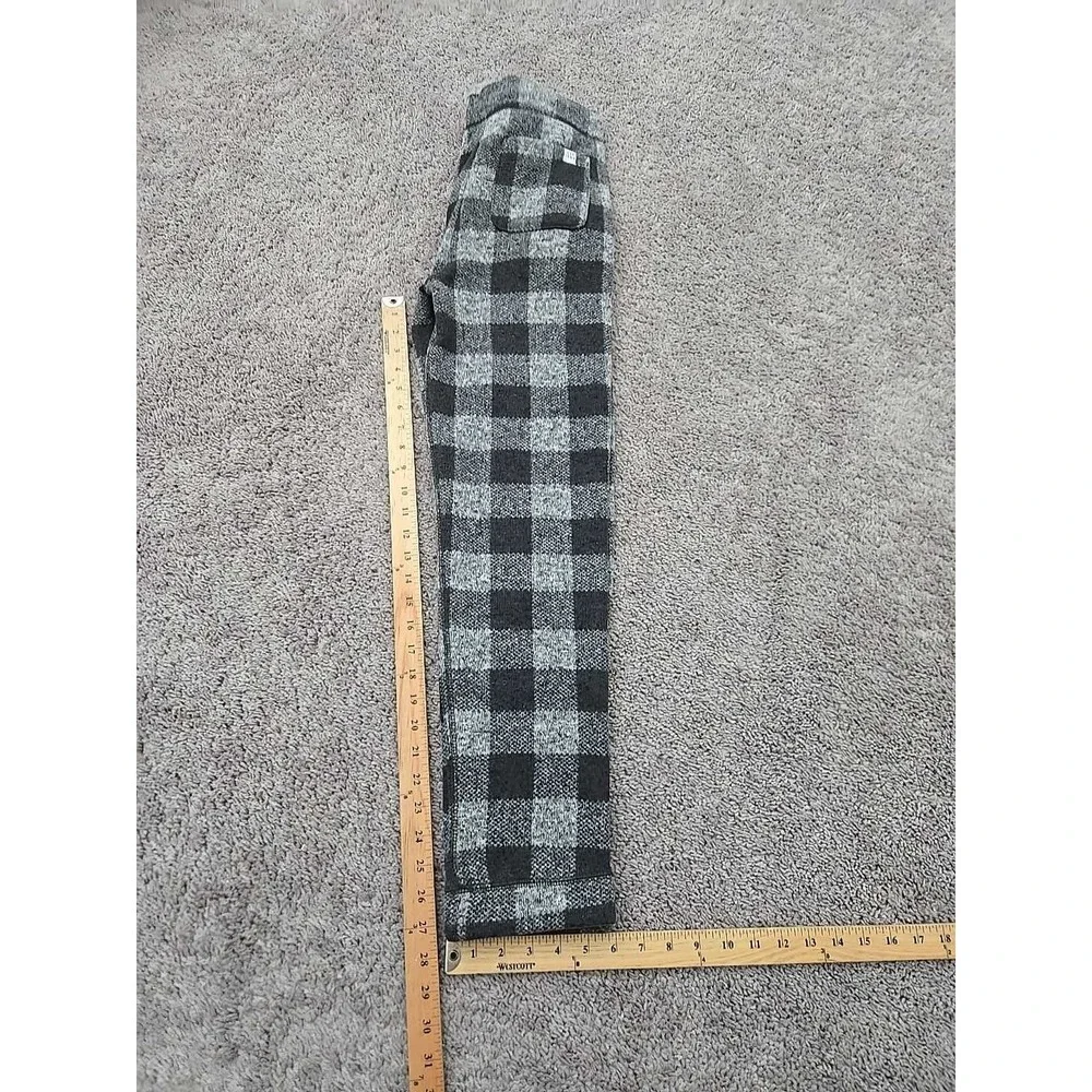 Gap Kids Pajama‎ Pants Youth Girls 14/16 Gray Plaid Pull On Knit Fleece Lounge